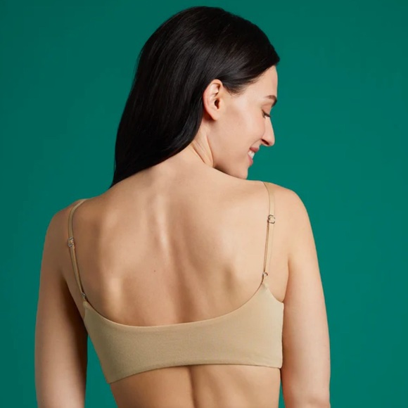 SLICK CHICKS adaptive Front Fastening Wireless Velcro Bra BEIGE sz L - Picture 2 of 7